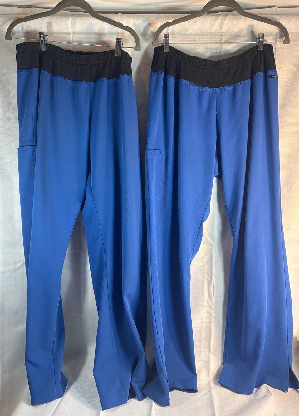 Jockey Women's size Large Lot of 2 blue POOR condition scrub bottoms
